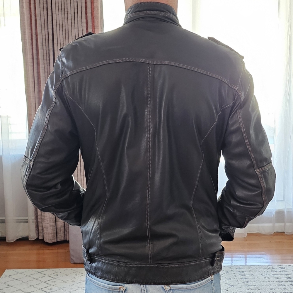 Emiliano Zapata men genuine leather jacket vintage large